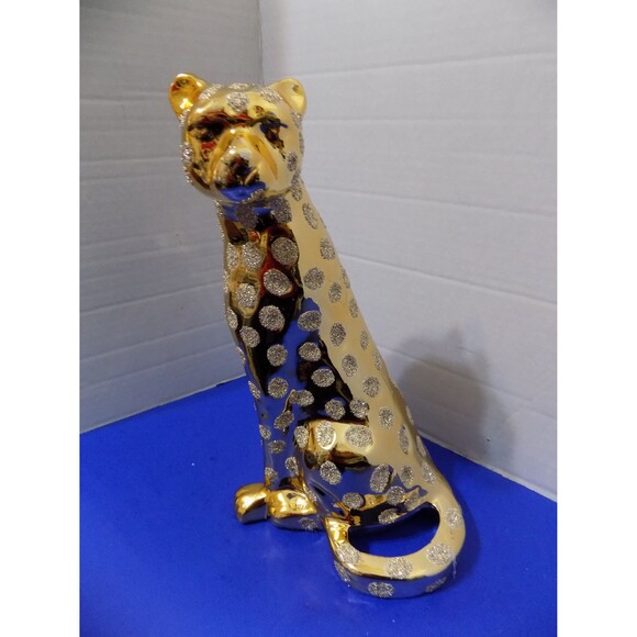NEW Cheetah Leopard Statue Figurine Tiger Lion Wild Animal Cat - Picture 5 of 5